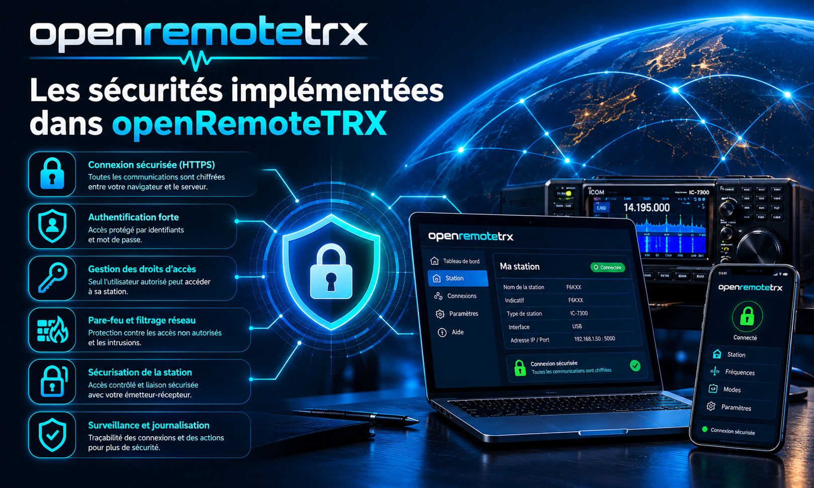 Les sécurités implémentées dans openRemoteTRX