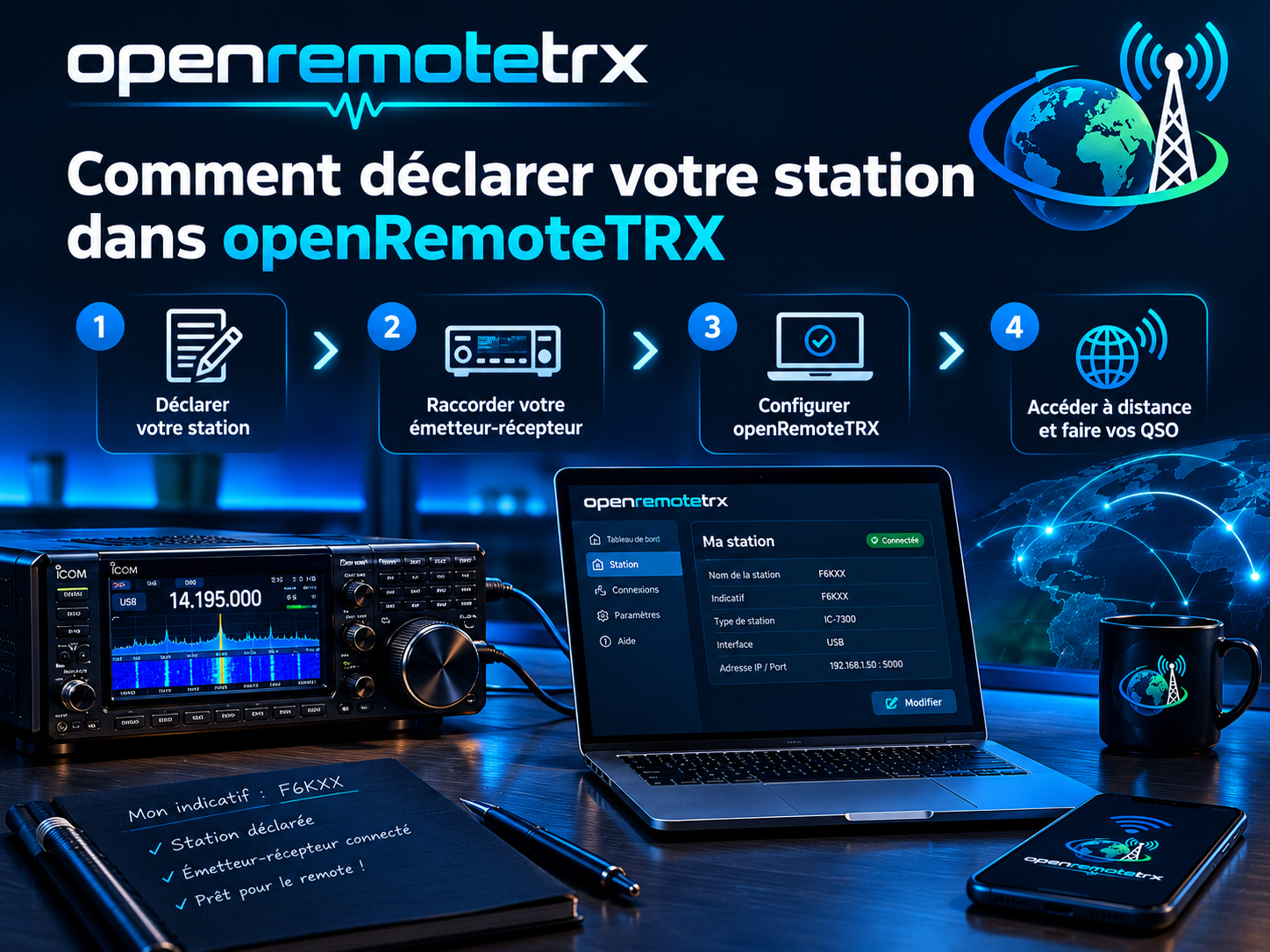 Comment déclarer votre station dans openRemoteTRX
